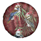 Australia Christmas Spare Tire Cover Kookaburra Santa on Red Bottlebrush