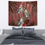Australia Christmas Tapestry Kookaburra Santa on Red Bottlebrush