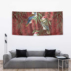 Australia Christmas Tapestry Kookaburra Santa on Red Bottlebrush