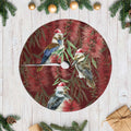 Australia Christmas Tree Skirt Kookaburra Santa on Red Bottlebrush