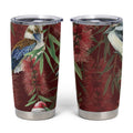 Australia Christmas Tumbler Cup Kookaburra Santa on Red Bottlebrush