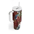 Australia Christmas Tumbler With Handle Kookaburra Santa on Red Bottlebrush