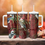 Australia Christmas Tumbler With Handle Kookaburra Santa on Red Bottlebrush