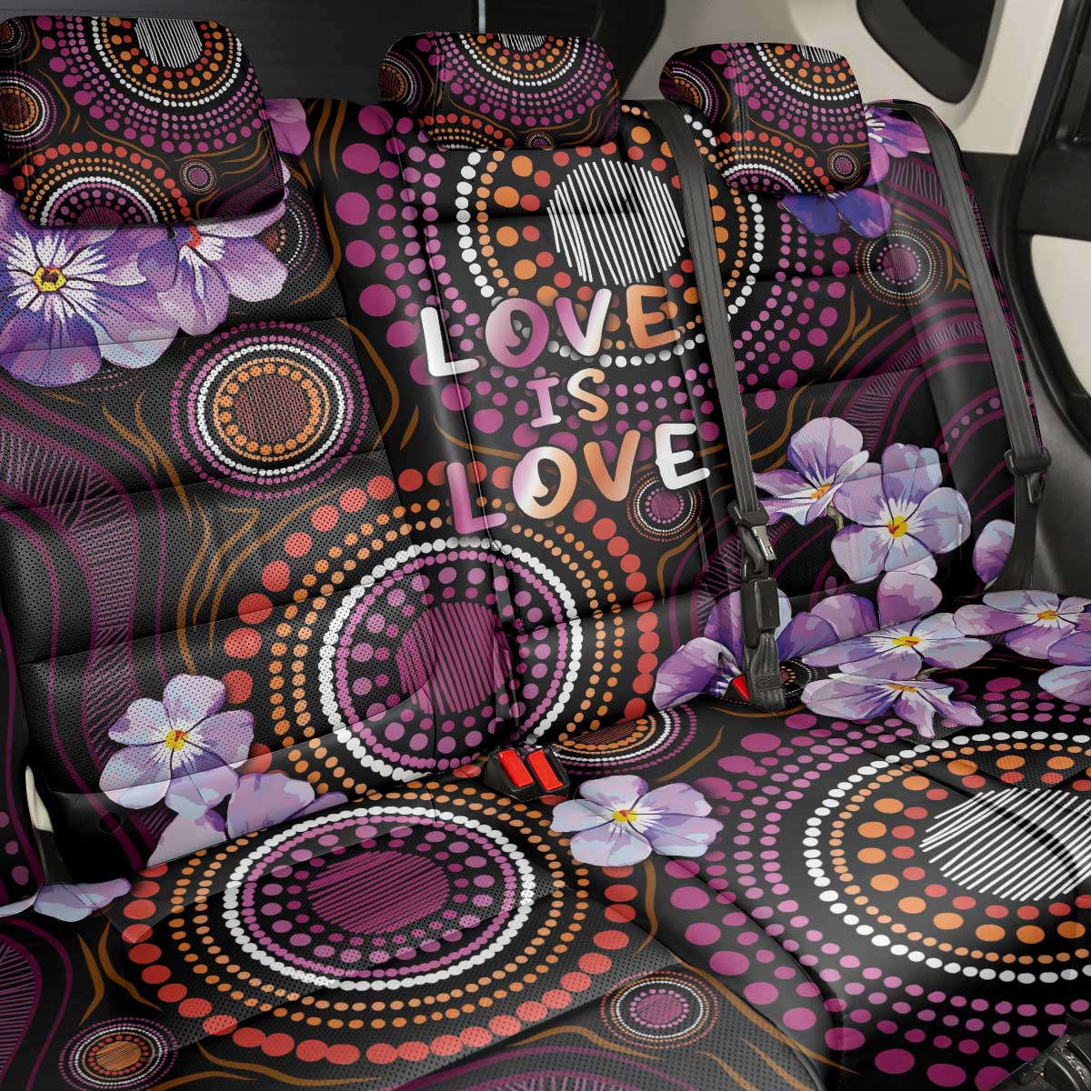 Australia First Nation LGBT - Lesbian Week Back Car Seat Cover Sapphic Violet - Love Is Love - Aussie Hoodie
