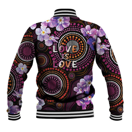 Australia First Nation LGBT - Lesbian Week Baseball Jacket Sapphic Violet - Love Is Love - Aussie Hoodie