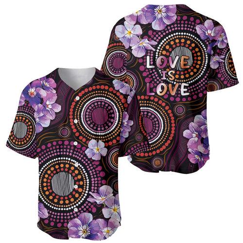 Australia First Nation LGBT - Lesbian Week Baseball Jersey Sapphic Violet - Love Is Love - Aussie Hoodie