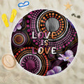 Australia First Nation LGBT - Lesbian Week Beach Blanket Sapphic Violet - Love Is Love - Aussie Hoodie