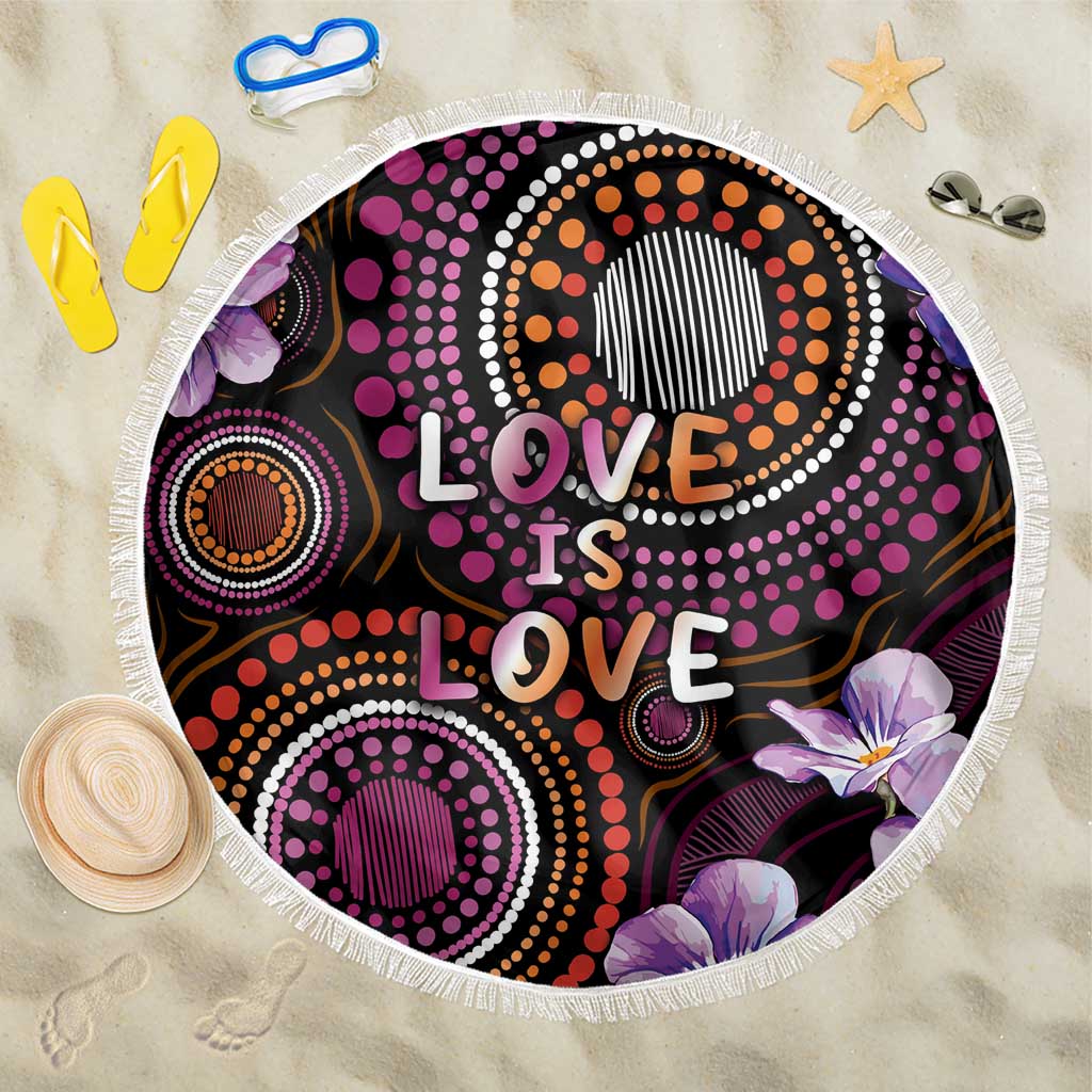 Australia First Nation LGBT - Lesbian Week Beach Blanket Sapphic Violet - Love Is Love - Aussie Hoodie