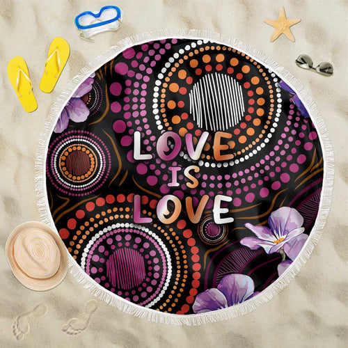 Australia First Nation LGBT - Lesbian Week Beach Blanket Sapphic Violet - Love Is Love - Aussie Hoodie