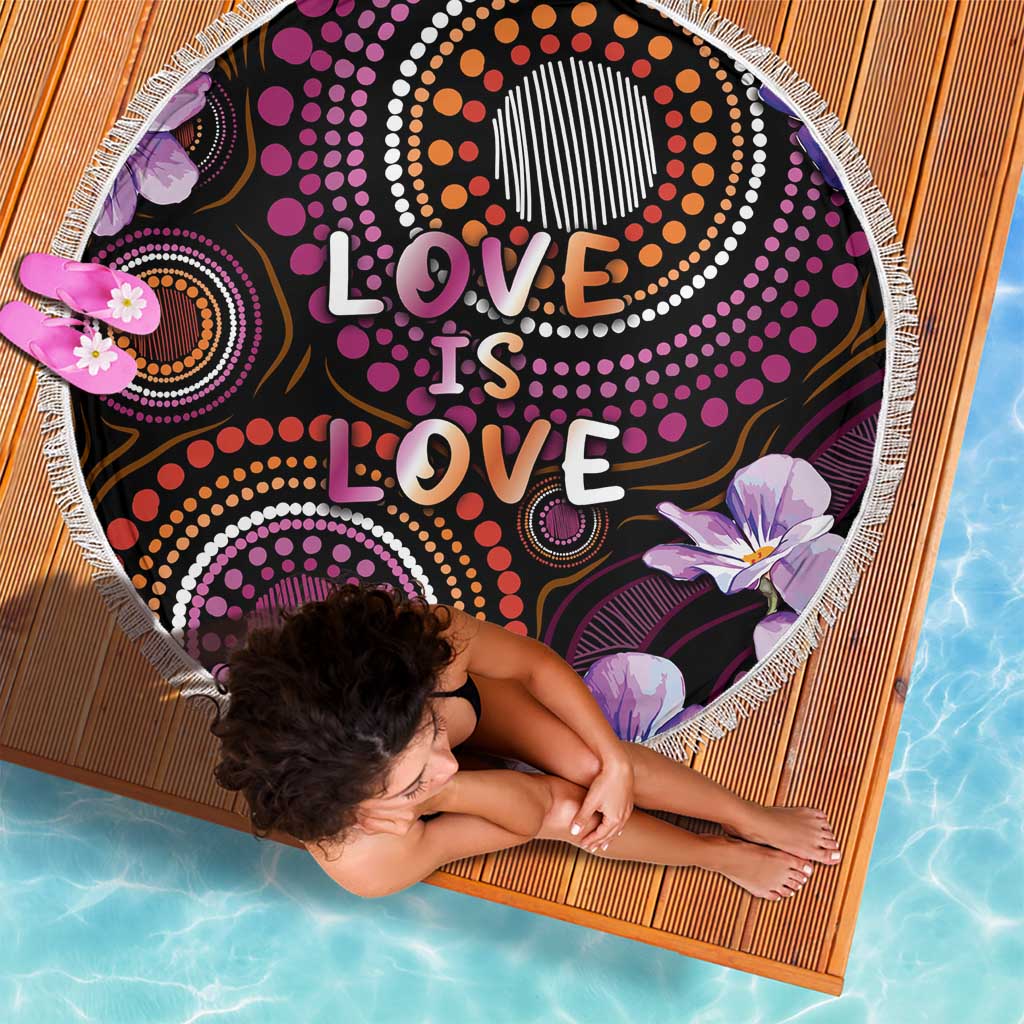 Australia First Nation LGBT - Lesbian Week Beach Blanket Sapphic Violet - Love Is Love - Aussie Hoodie