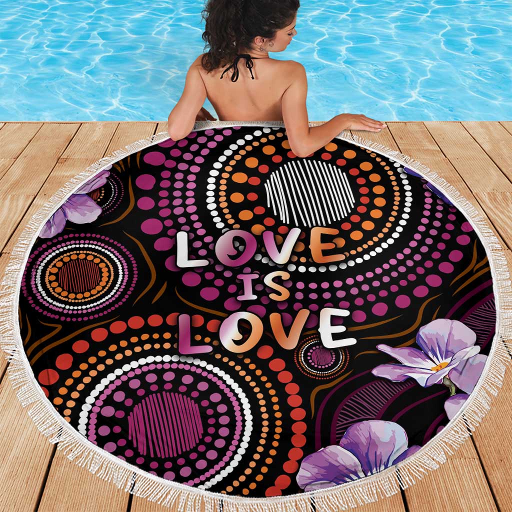Australia First Nation LGBT - Lesbian Week Beach Blanket Sapphic Violet - Love Is Love - Aussie Hoodie