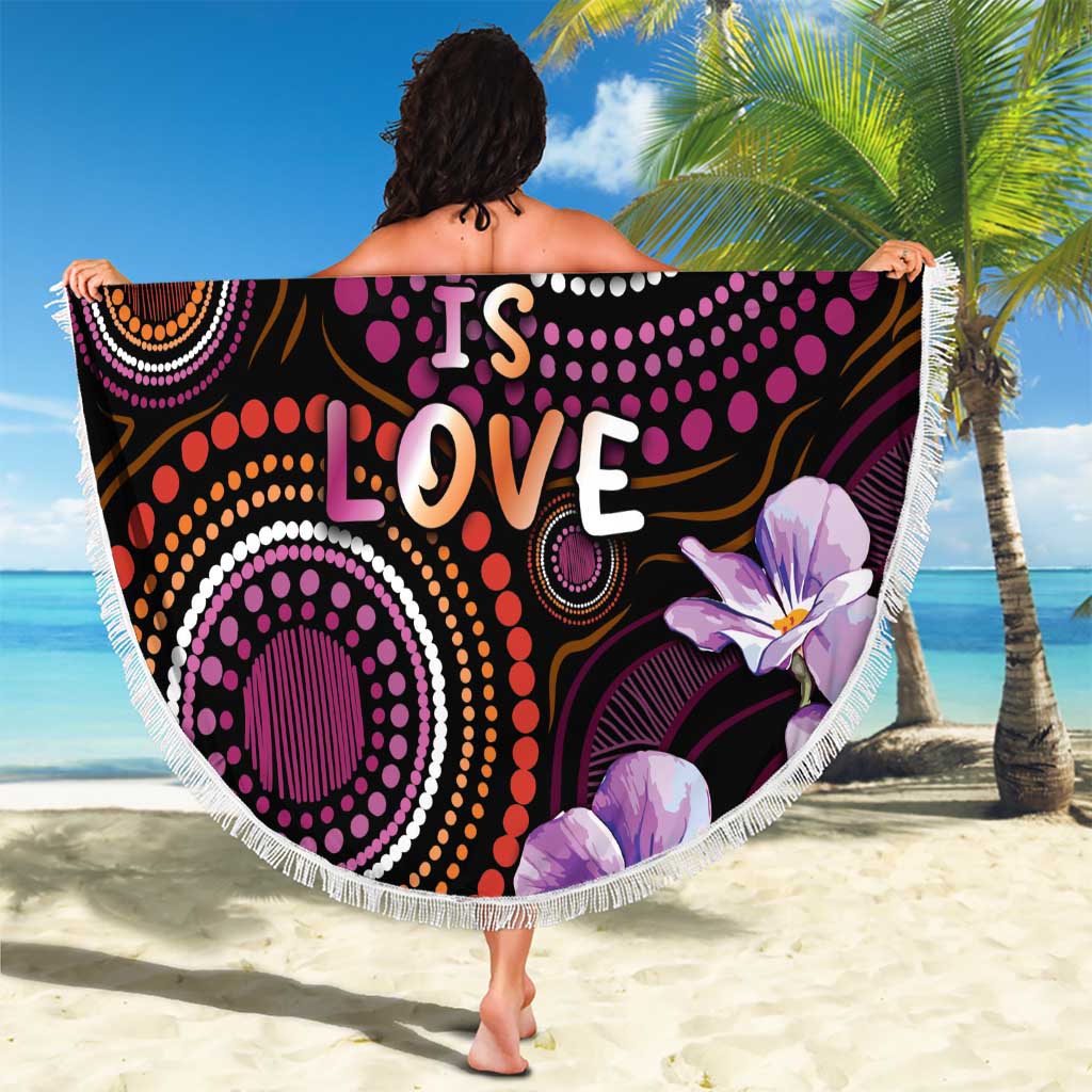 Australia First Nation LGBT - Lesbian Week Beach Blanket Sapphic Violet - Love Is Love - Aussie Hoodie