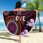 Australia First Nation LGBT - Lesbian Week Beach Blanket Sapphic Violet - Love Is Love - Aussie Hoodie