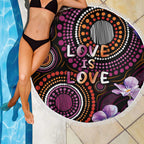 Australia First Nation LGBT - Lesbian Week Beach Blanket Sapphic Violet - Love Is Love - Aussie Hoodie