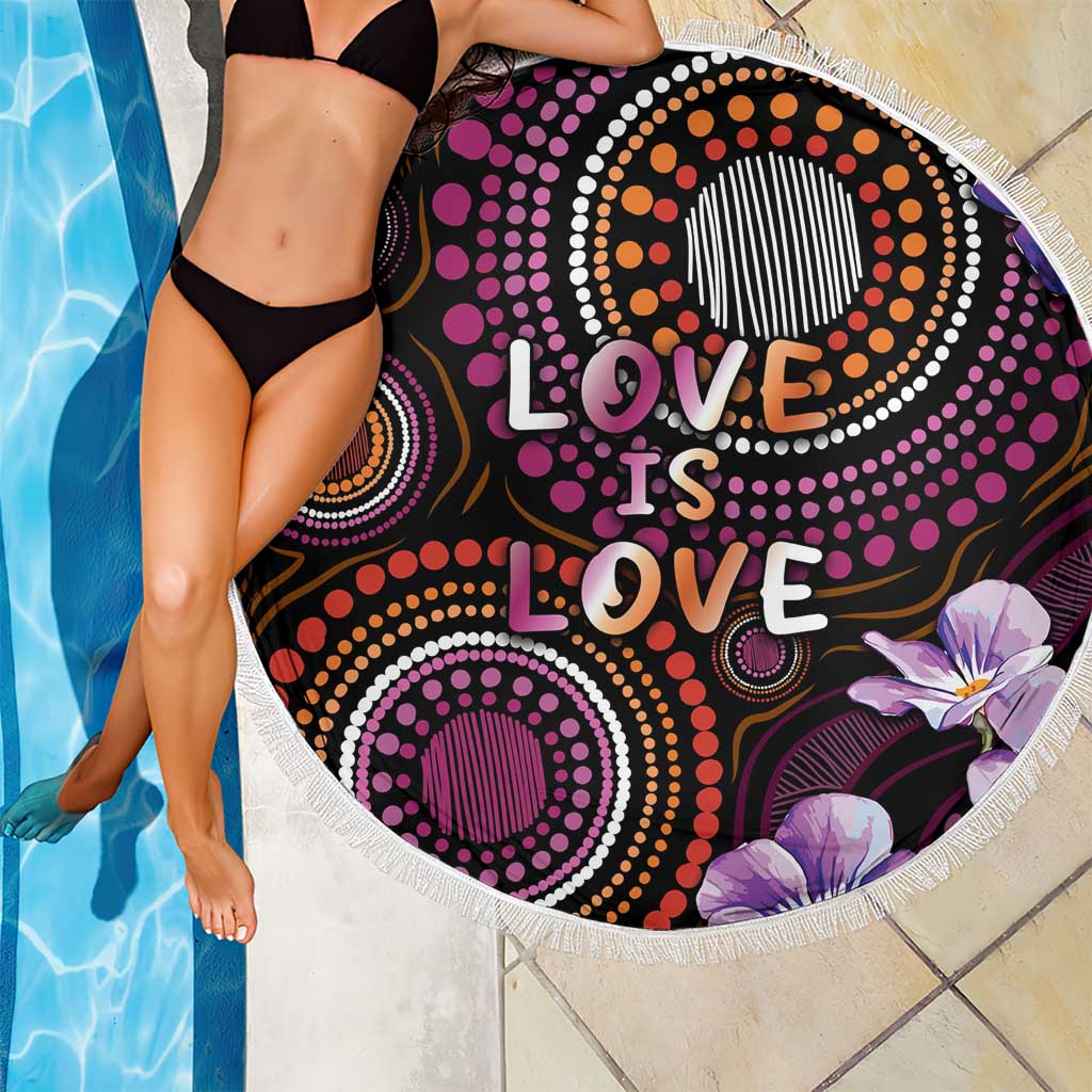 Australia First Nation LGBT - Lesbian Week Beach Blanket Sapphic Violet - Love Is Love - Aussie Hoodie