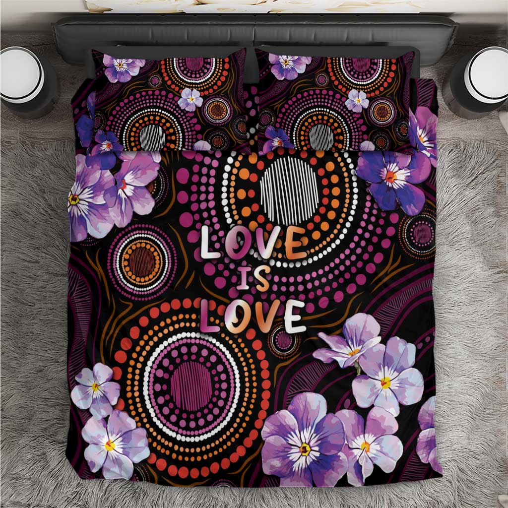 Australia First Nation LGBT - Lesbian Week Bedding Set Sapphic Violet - Love Is Love - Aussie Hoodie