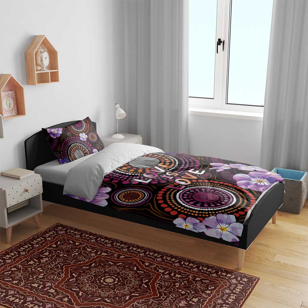 Australia First Nation LGBT - Lesbian Week Bedding Set Sapphic Violet - Love Is Love - Aussie Hoodie