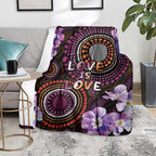 Australia First Nation LGBT - Lesbian Week Blanket Sapphic Violet - Love Is Love - Aussie Hoodie