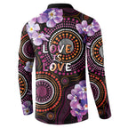 Australia First Nation LGBT - Lesbian Week Button Sweatshirt Sapphic Violet - Love Is Love - Aussie Hoodie