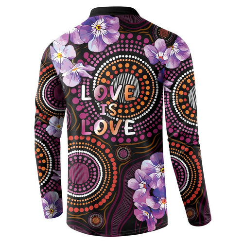 Australia First Nation LGBT - Lesbian Week Button Sweatshirt Sapphic Violet - Love Is Love - Aussie Hoodie