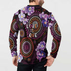 Australia First Nation LGBT - Lesbian Week Button Sweatshirt Sapphic Violet - Love Is Love - Aussie Hoodie