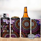 Australia First Nation LGBT - Lesbian Week 4 in 1 Can Cooler Tumbler Sapphic Violet - Love Is Love - Aussie Hoodie