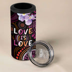 Australia First Nation LGBT - Lesbian Week 4 in 1 Can Cooler Tumbler Sapphic Violet - Love Is Love - Aussie Hoodie
