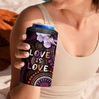 Australia First Nation LGBT - Lesbian Week 4 in 1 Can Cooler Tumbler Sapphic Violet - Love Is Love - Aussie Hoodie