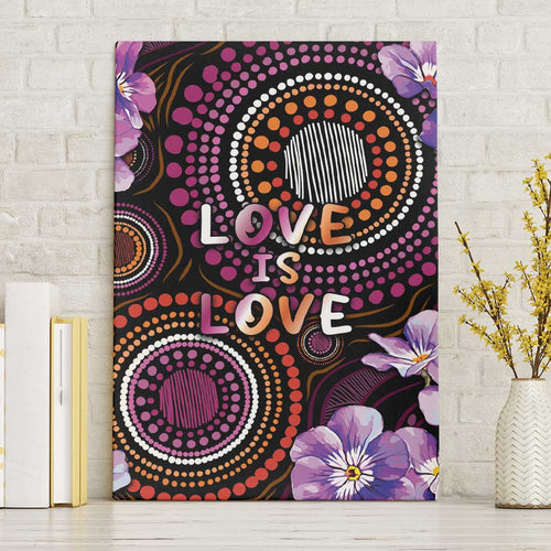 Australia First Nation LGBT - Lesbian Week Canvas Wall Art Sapphic Violet - Love Is Love - Aussie Hoodie