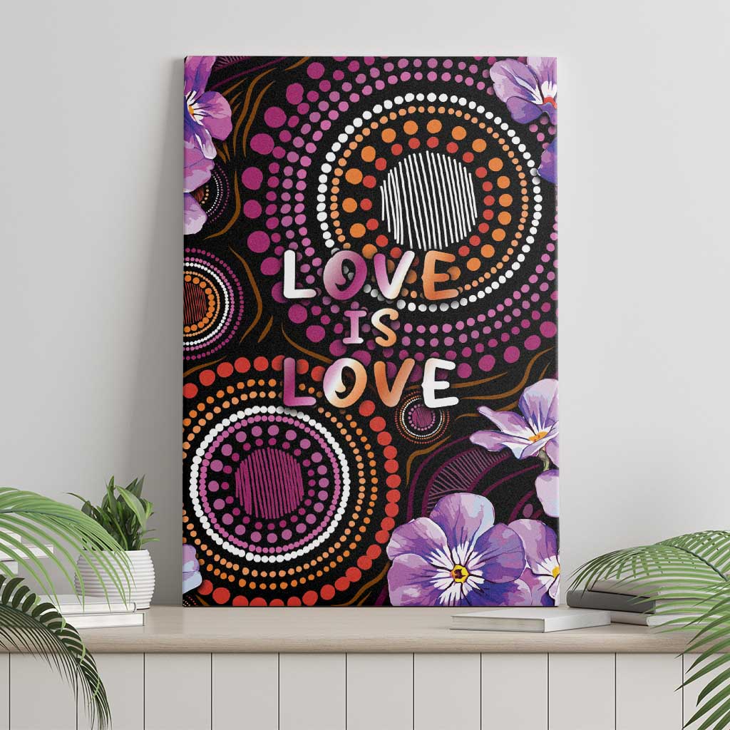Australia First Nation LGBT - Lesbian Week Canvas Wall Art Sapphic Violet - Love Is Love - Aussie Hoodie