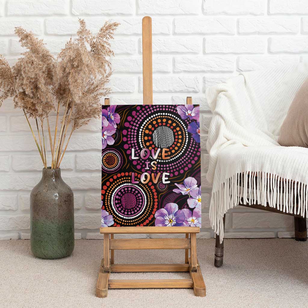 Australia First Nation LGBT - Lesbian Week Canvas Wall Art Sapphic Violet - Love Is Love - Aussie Hoodie