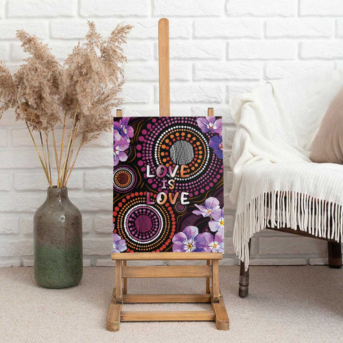 Australia First Nation LGBT - Lesbian Week Canvas Wall Art Sapphic Violet - Love Is Love - Aussie Hoodie