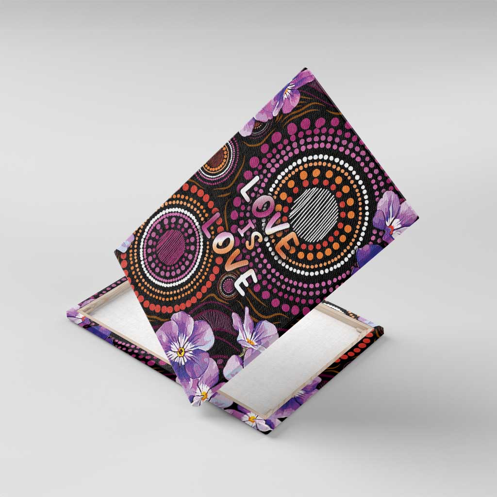 Australia First Nation LGBT - Lesbian Week Canvas Wall Art Sapphic Violet - Love Is Love - Aussie Hoodie