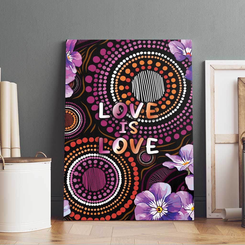 Australia First Nation LGBT - Lesbian Week Canvas Wall Art Sapphic Violet - Love Is Love - Aussie Hoodie