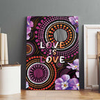 Australia First Nation LGBT - Lesbian Week Canvas Wall Art Sapphic Violet - Love Is Love - Aussie Hoodie