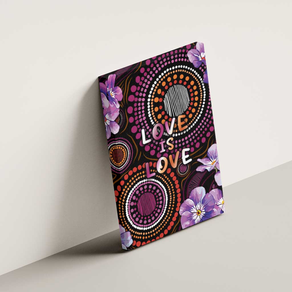 Australia First Nation LGBT - Lesbian Week Canvas Wall Art Sapphic Violet - Love Is Love - Aussie Hoodie