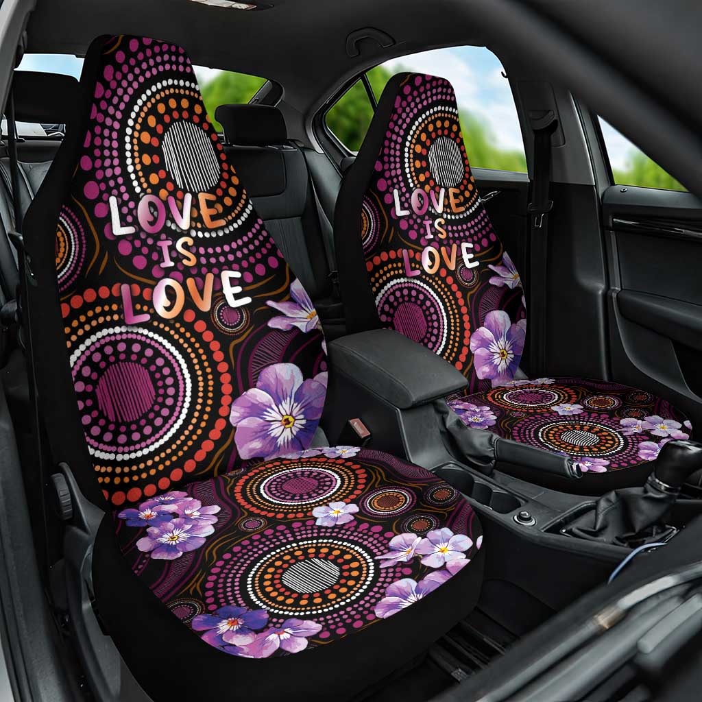 Australia First Nation LGBT - Lesbian Week Car Seat Cover Sapphic Violet - Love Is Love - Aussie Hoodie