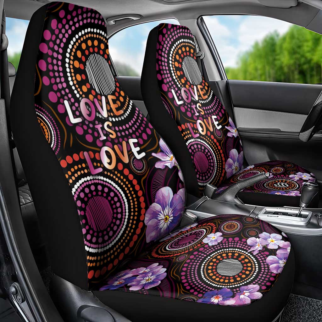 Australia First Nation LGBT - Lesbian Week Car Seat Cover Sapphic Violet - Love Is Love - Aussie Hoodie