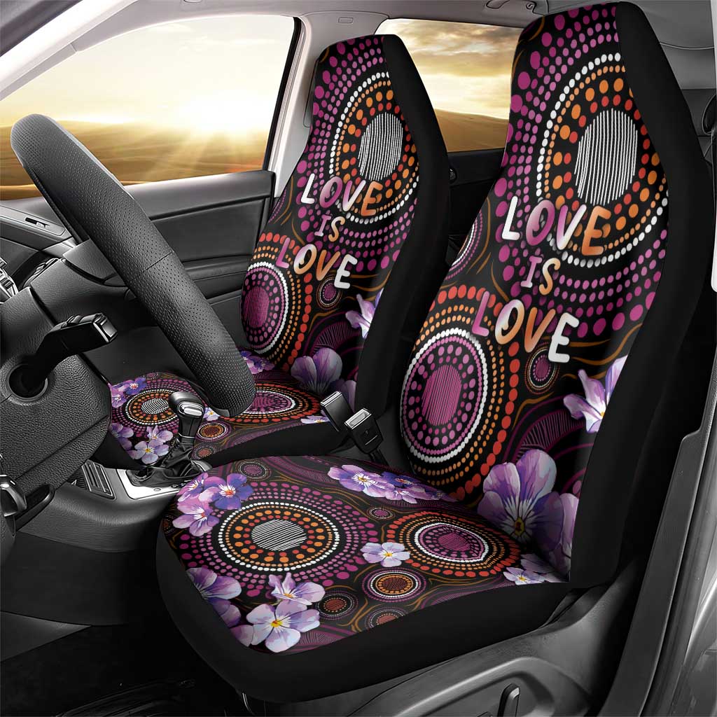 Australia First Nation LGBT - Lesbian Week Car Seat Cover Sapphic Violet - Love Is Love - Aussie Hoodie