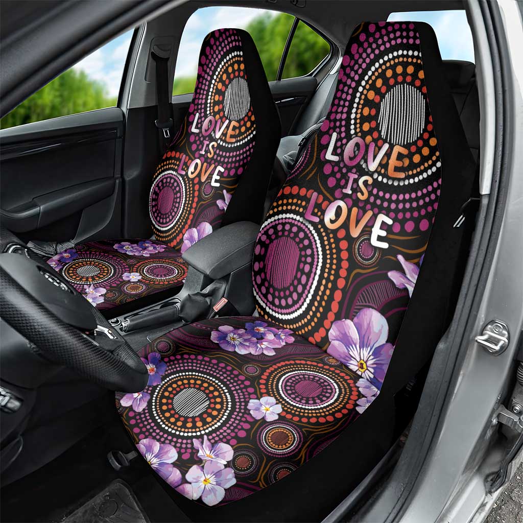 Australia First Nation LGBT - Lesbian Week Car Seat Cover Sapphic Violet - Love Is Love - Aussie Hoodie