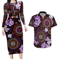 Australia First Nation LGBT - Lesbian Week Couples Matching Long Sleeve Bodycon Dress and Hawaiian Shirt Sapphic Violet - Love Is Love - Aussie Hoodie