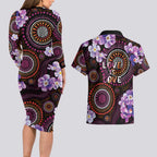 Australia First Nation LGBT - Lesbian Week Couples Matching Long Sleeve Bodycon Dress and Hawaiian Shirt Sapphic Violet - Love Is Love - Aussie Hoodie