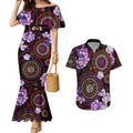 Australia First Nation LGBT - Lesbian Week Couples Matching Mermaid Dress and Hawaiian Shirt Sapphic Violet - Love Is Love - Aussie Hoodie