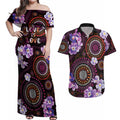 Australia First Nation LGBT - Lesbian Week Couples Matching Off Shoulder Maxi Dress and Hawaiian Shirt Sapphic Violet - Love Is Love - Aussie Hoodie