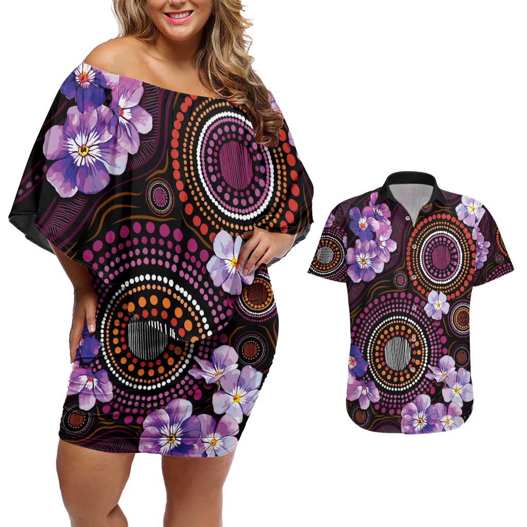 Australia First Nation LGBT - Lesbian Week Couples Matching Off Shoulder Short Dress and Hawaiian Shirt Sapphic Violet - Love Is Love - Aussie Hoodie