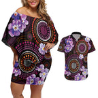 Australia First Nation LGBT - Lesbian Week Couples Matching Off Shoulder Short Dress and Hawaiian Shirt Sapphic Violet - Love Is Love - Aussie Hoodie