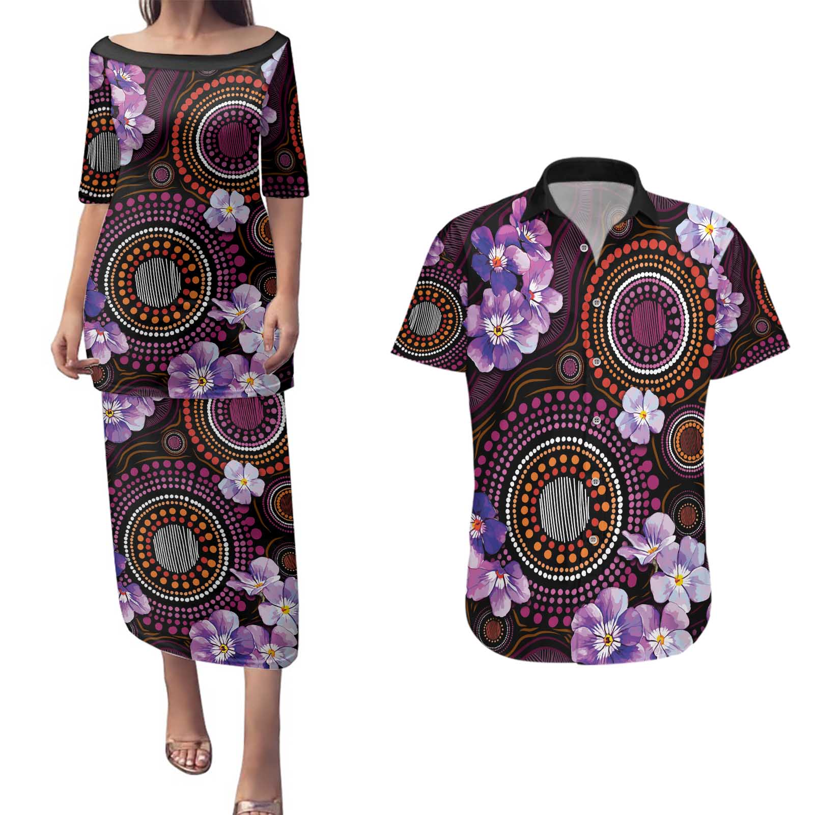 Australia First Nation LGBT - Lesbian Week Couples Matching Puletasi and Hawaiian Shirt Sapphic Violet - Love Is Love - Aussie Hoodie
