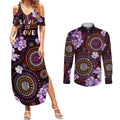 Australia First Nation LGBT - Lesbian Week Couples Matching Summer Maxi Dress and Long Sleeve Button Shirt Sapphic Violet - Love Is Love - Aussie Hoodie
