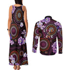 Australia First Nation LGBT - Lesbian Week Couples Matching Tank Maxi Dress and Long Sleeve Button Shirt Sapphic Violet - Love Is Love - Aussie Hoodie