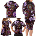 Australia First Nation LGBT - Lesbian Week Family Matching Long Sleeve Bodycon Dress and Hawaiian Shirt Sapphic Violet - Love Is Love - Aussie Hoodie